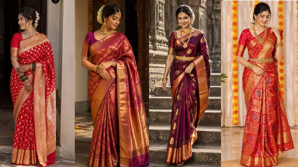 Achieve a regal look with a Kanchipuram silk saree