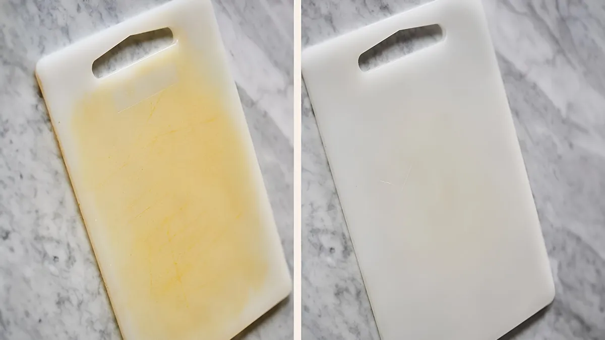 How to remove turmeric stains from chopping board