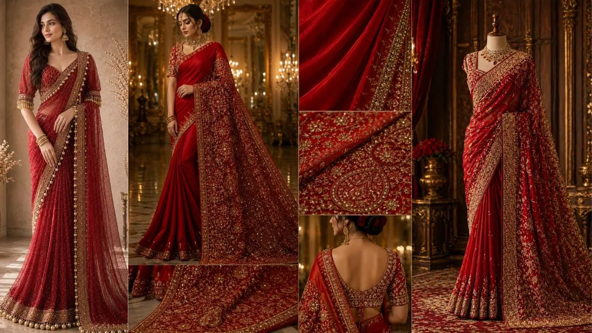 heavy embroidered saree