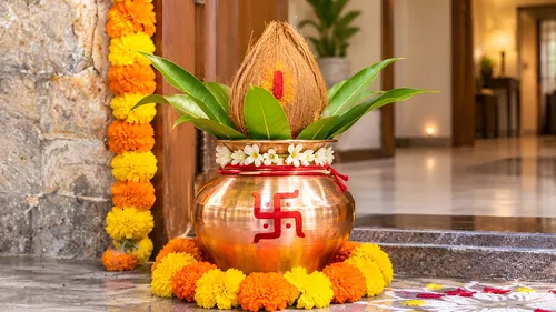 why kalash and coconut kept in new house