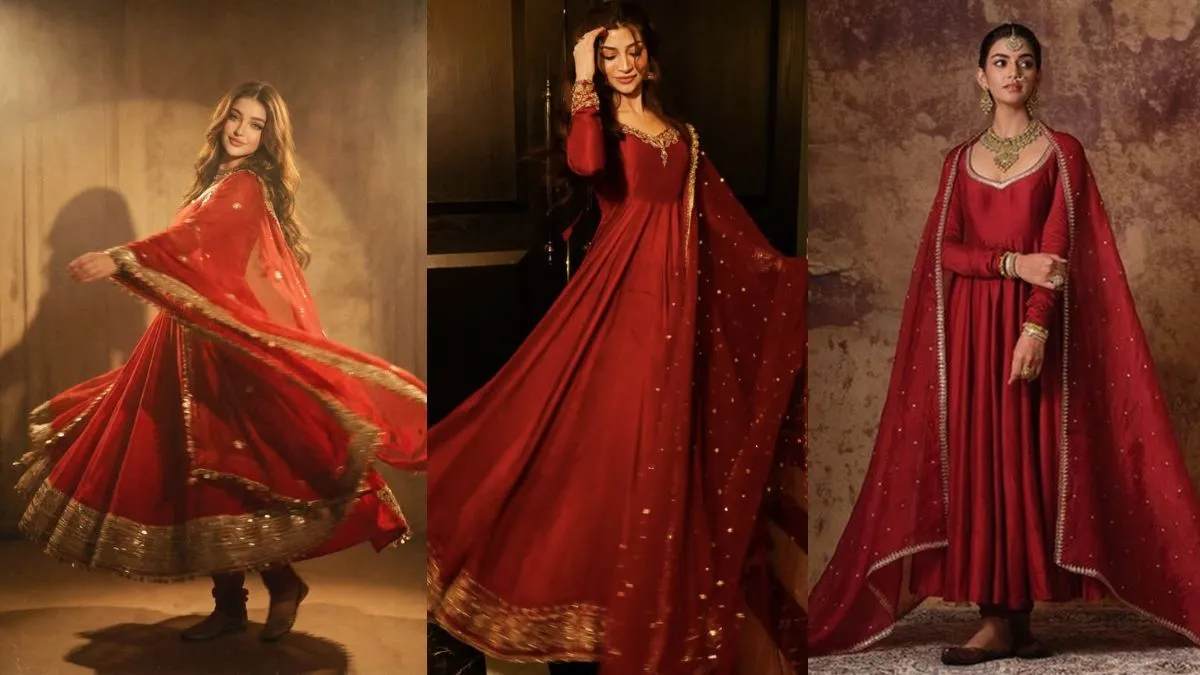 red anarkali