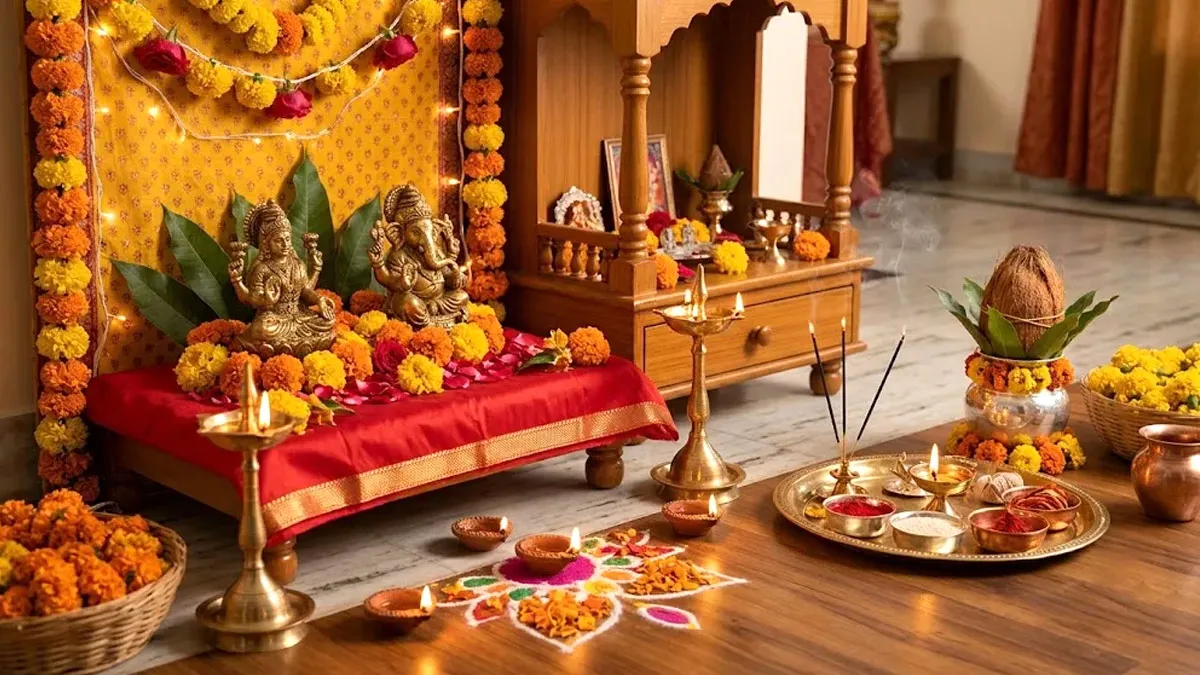 Diwali Puja Room Decoration
