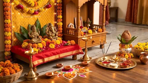 Diwali Puja Room Decoration
