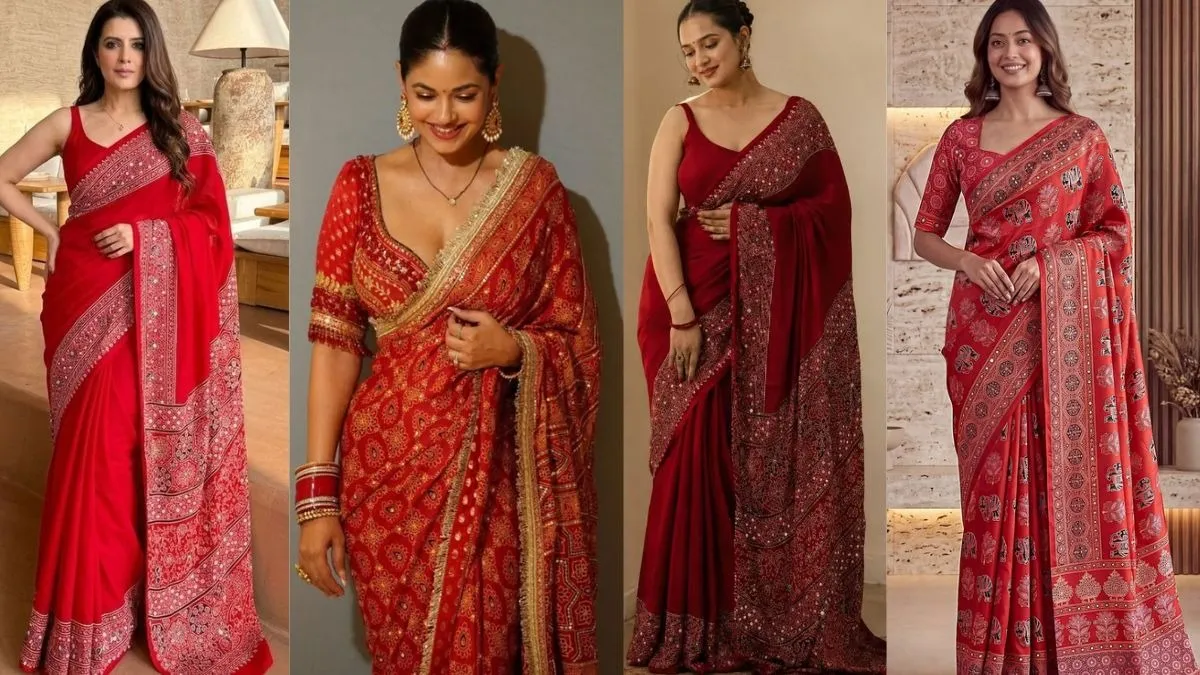 model and digital print saree