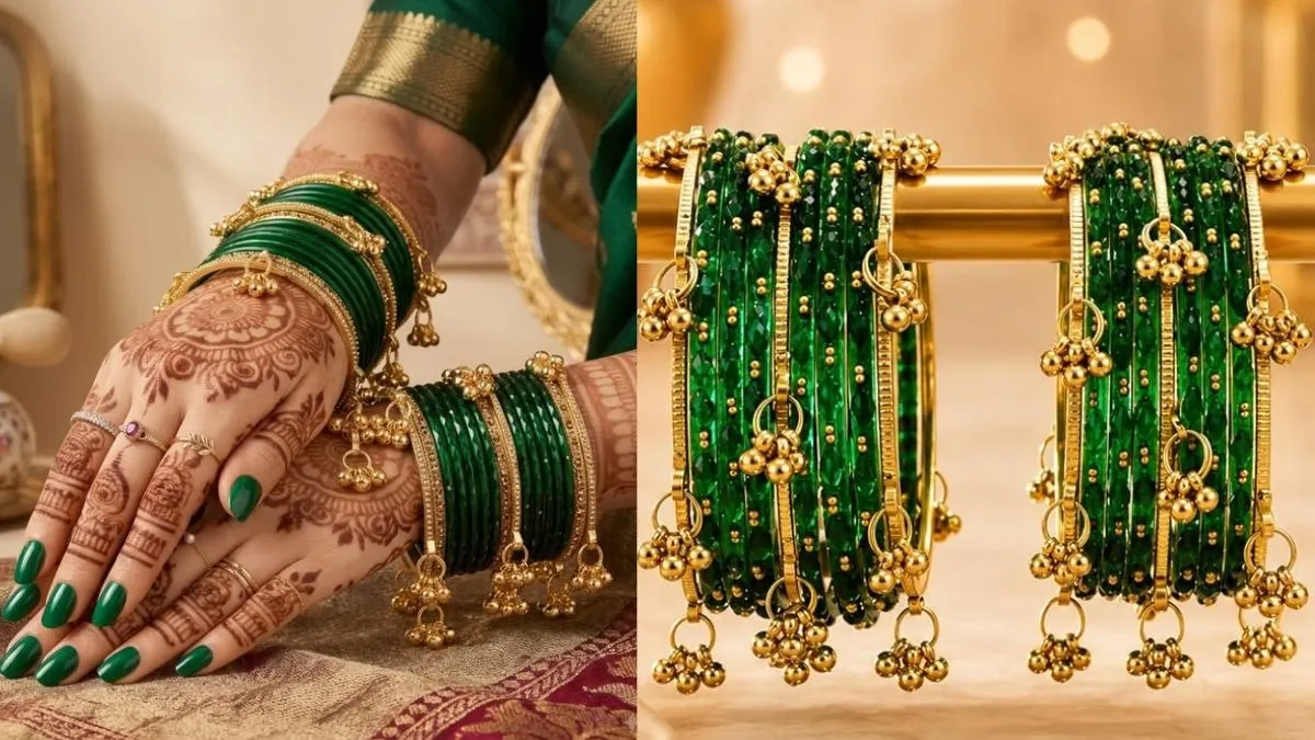 green and golden bangles