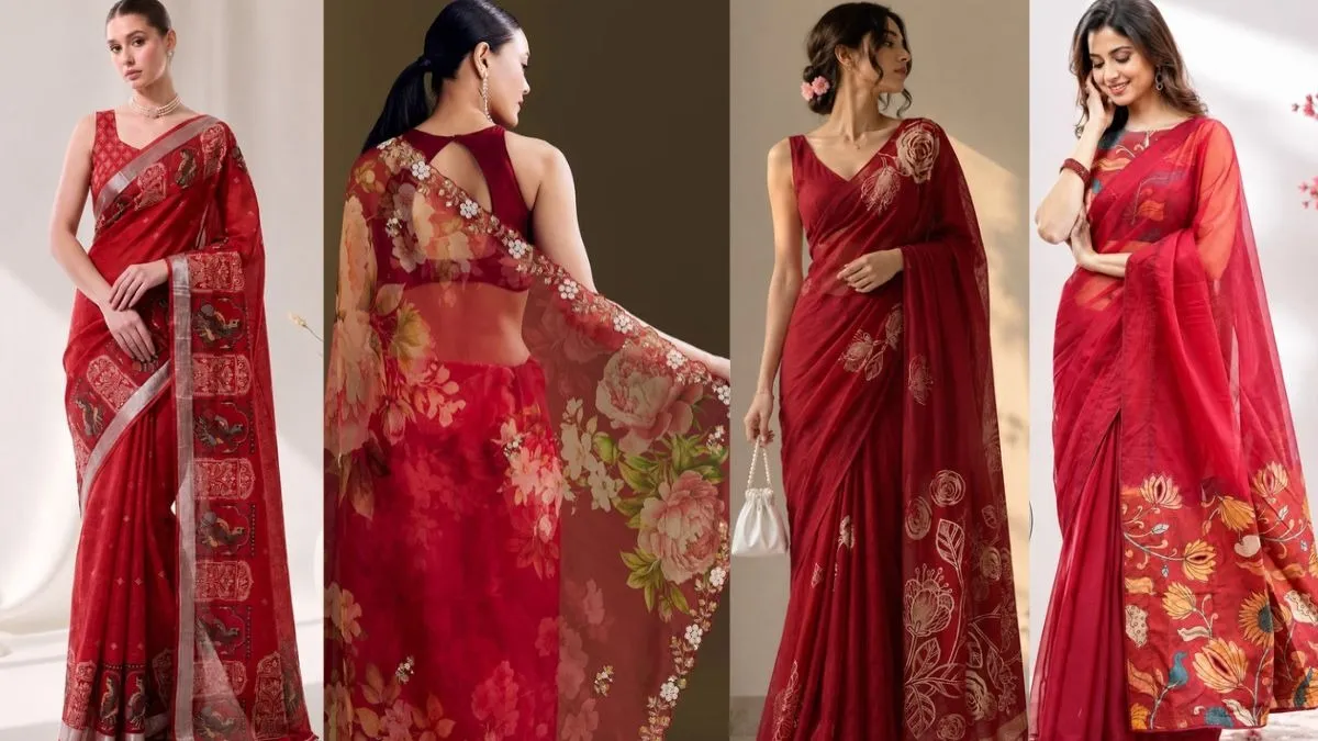 model and digital print saree