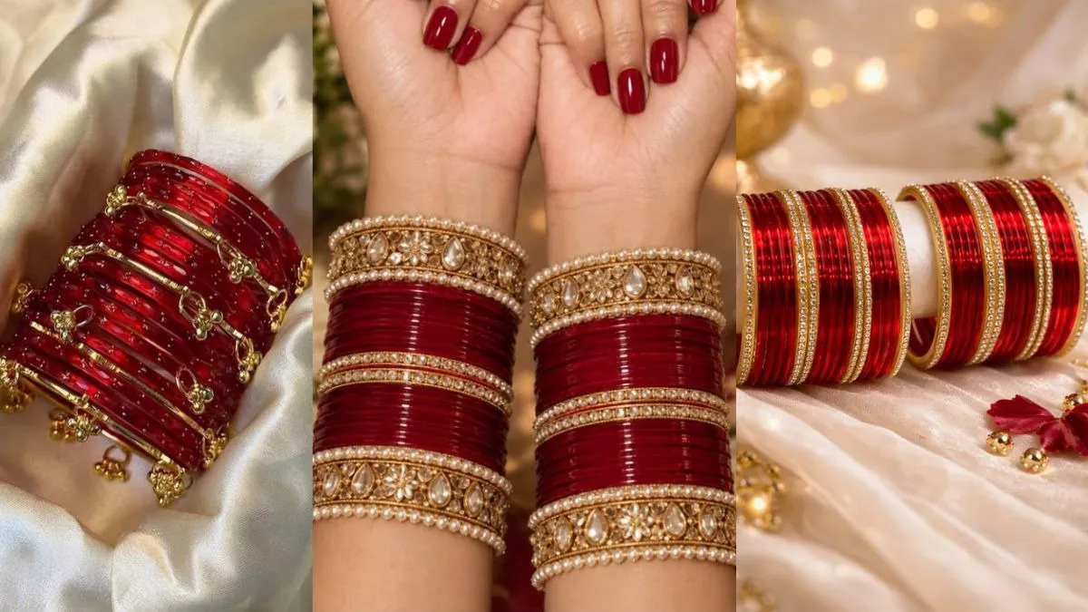 red and golden bangles