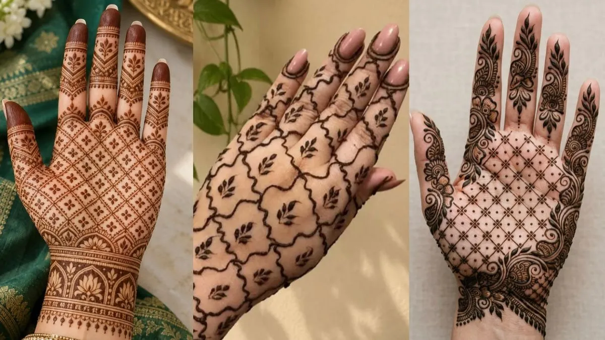 Net-pattern aesthetic mehndi designs