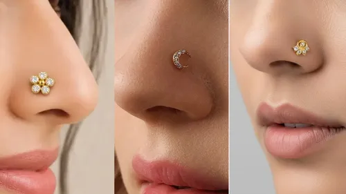 gold nose pin latest designs