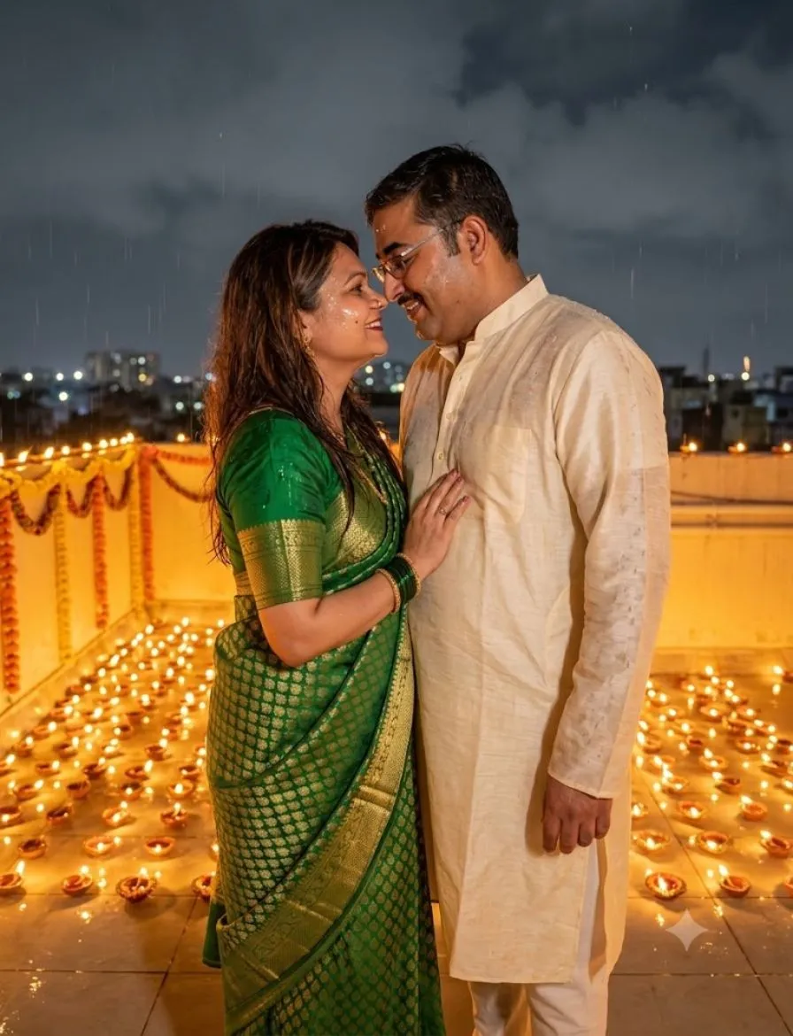 karwa chauth couple photo with ai prompts (2)