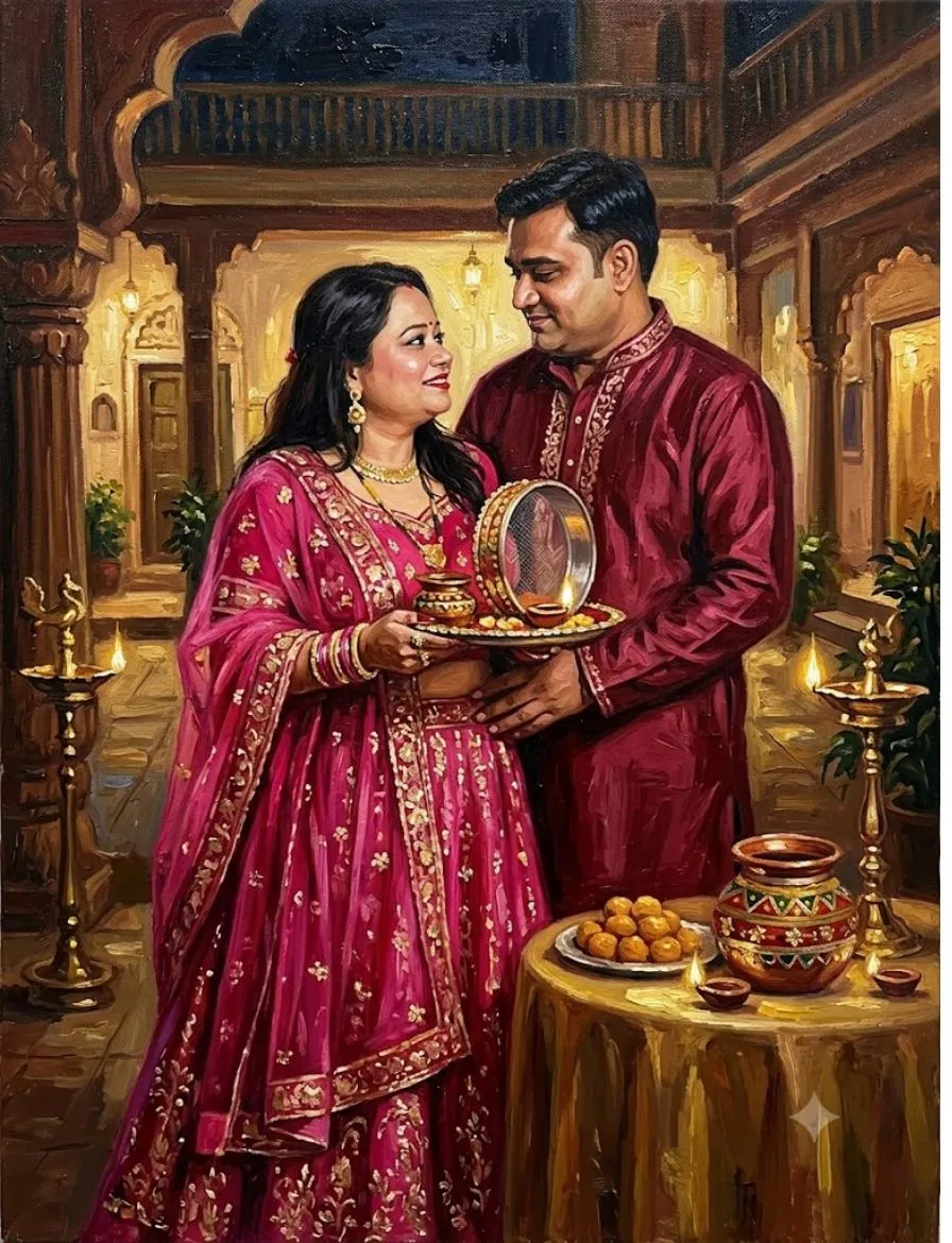 karwa chauth couple photo with ai prompts (5)