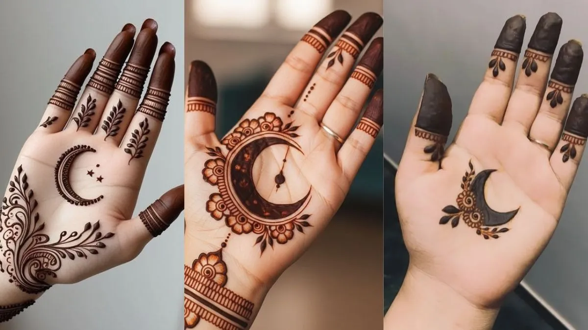 star and moon mehndi design