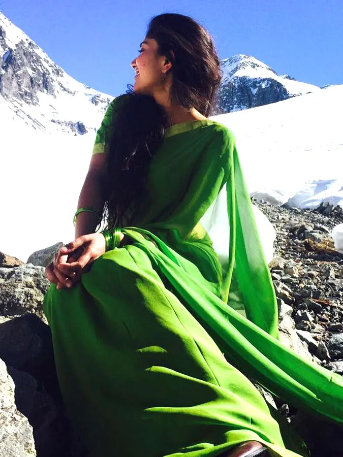 green saree