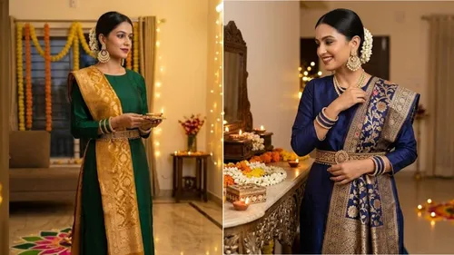 diwali fashion tips how to style simple suit into heavy royal and festive look