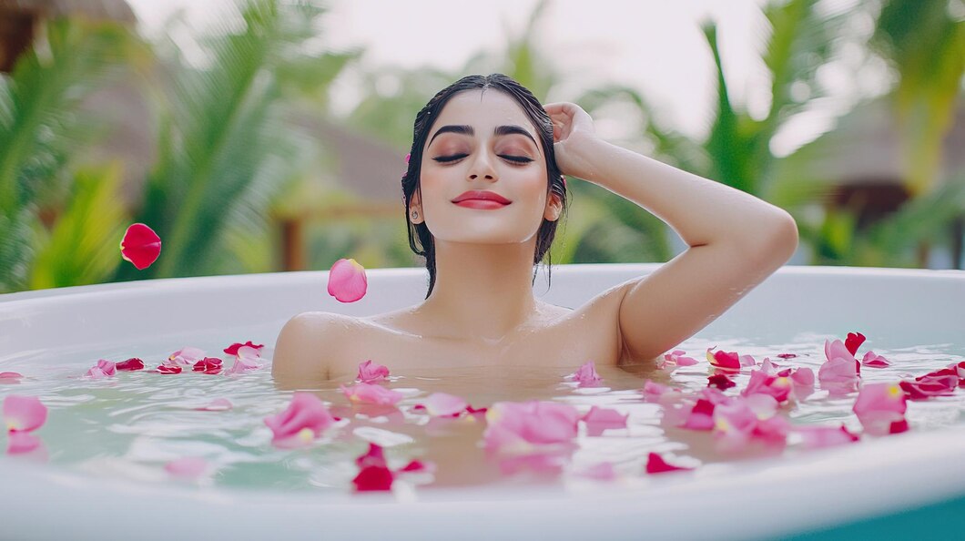 woman-enjoying-spa-luxury-relaxing-floating-petals-rose-water-bathtub-skin-care_734511-33310