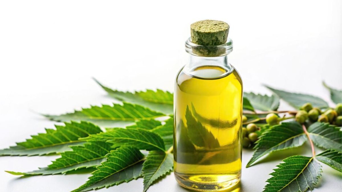 applying neem oil on the face reduces acne and brightens the face-1