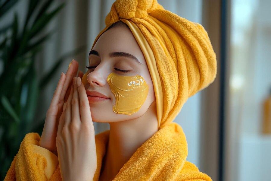 woman-yellow-towel-applying-golden-face-mask-symbolizing-luxurious-skincare-indulgen_981101-109660