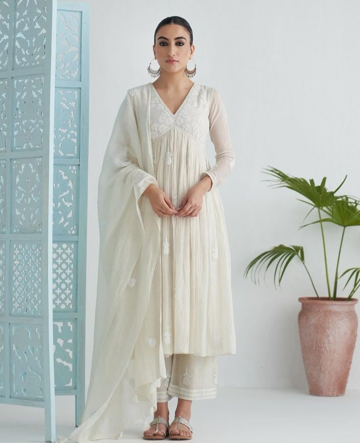 Alia cut white kurta