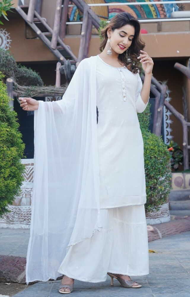 Sharara white kurta