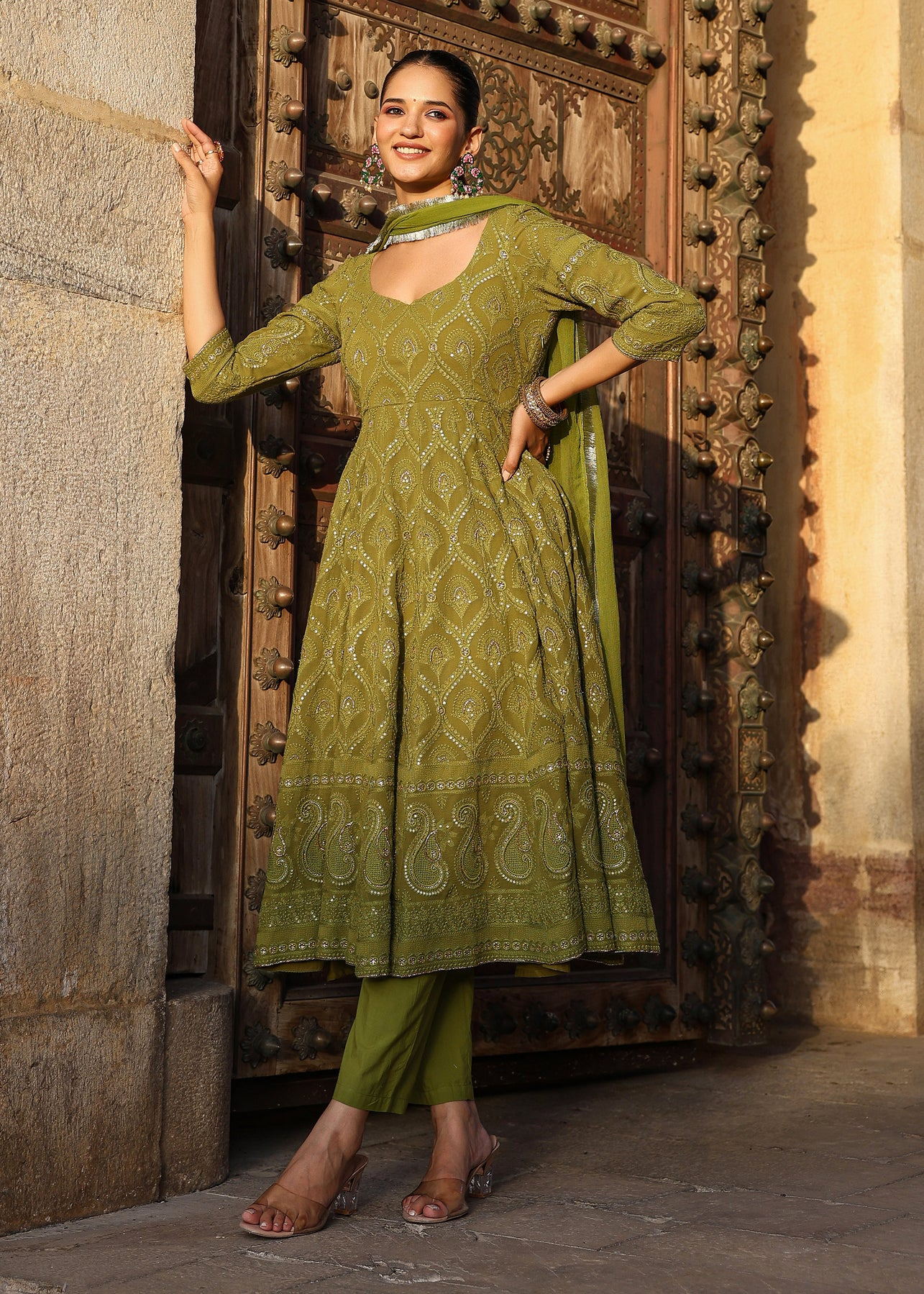 chikankari anarkali designs