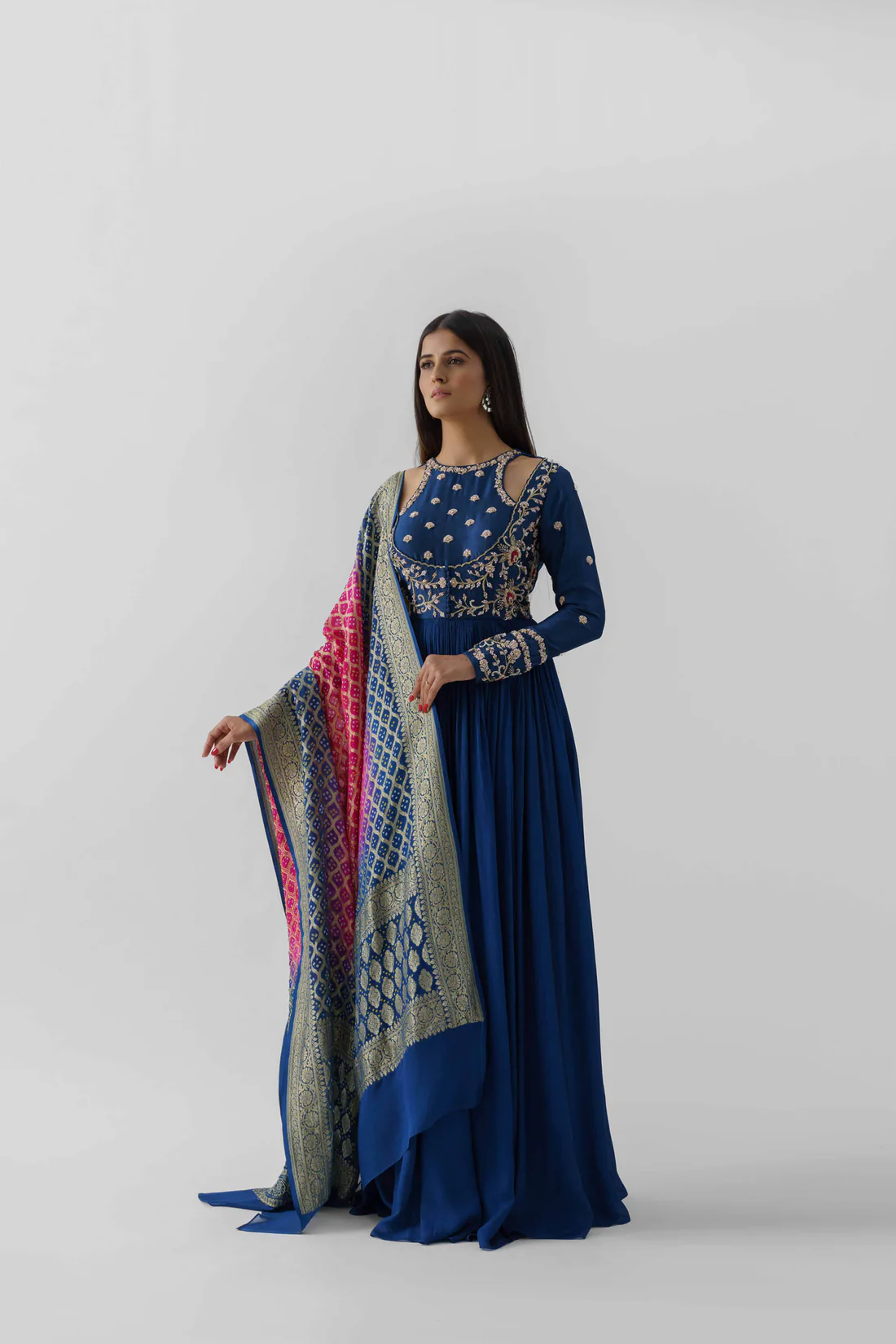 cold shoulder anarkali
