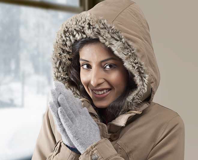 rubbing hands winter inside