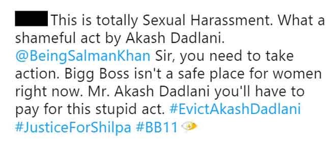 shilpa shindey fan tweetInside N