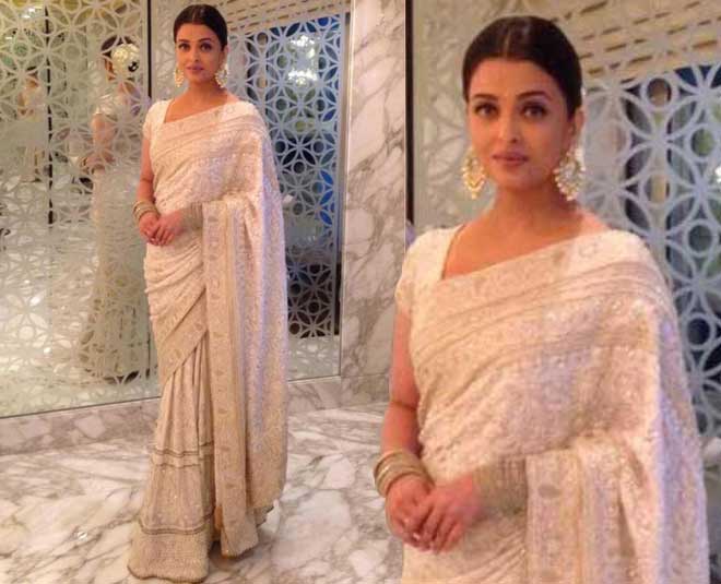 aishwarya abu jani sandeep khosla white saree