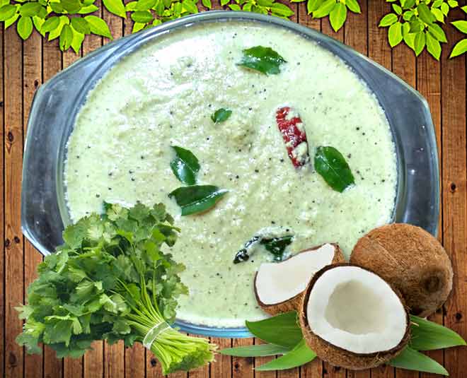 नारियल और धनिया की चटनी coconut chutney food ()