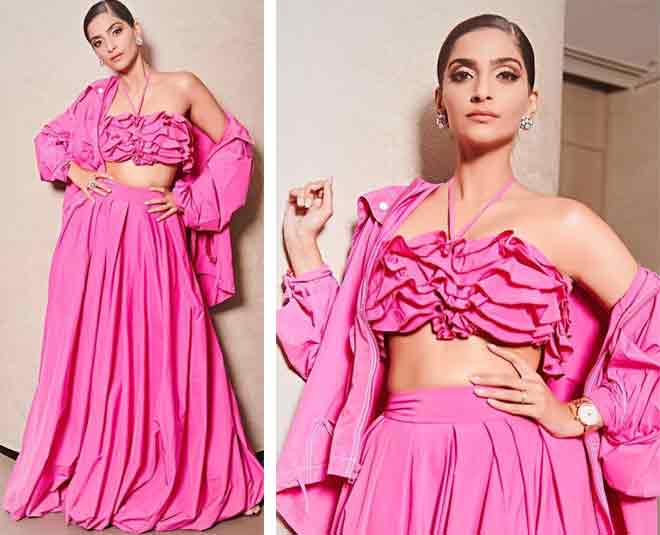 sonam kapoor dubai fashion pink dress