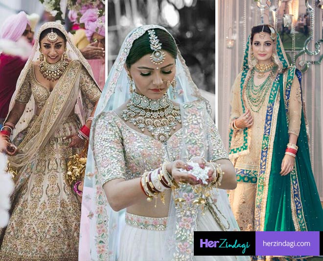 bollywood tv actress different color wedding lehenga not red main