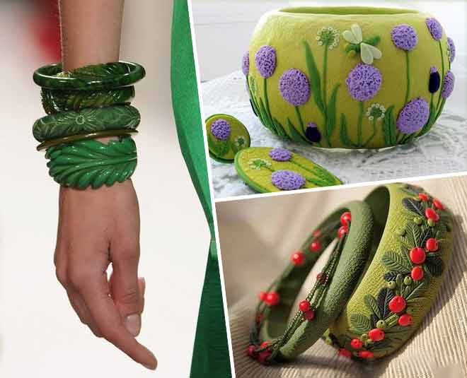 green fancy bangles