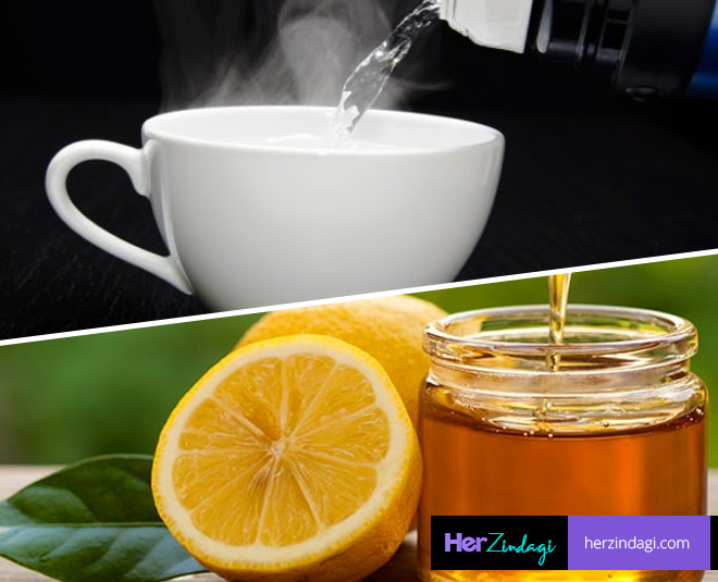 health tea forhealthy morning lemon and honey inside 