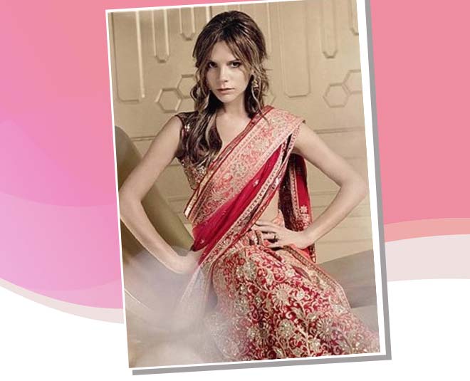 साड़ी में विक्टोरिया बेकहम hollywood celebrities in saree victoria bekham