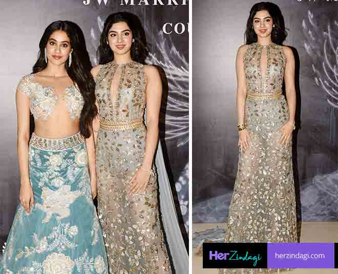 जाह्नवी कपूर और खुशी कपूर khushi jhanvi manish malhotra fashion show