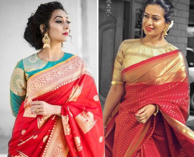 silk saree blouse latest design