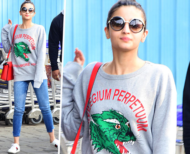 आलिया भट्ट alia bhatt super casual airport look