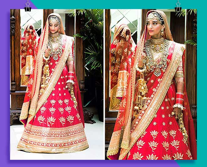 bollywood actresses bridal lehenga sonam inside
