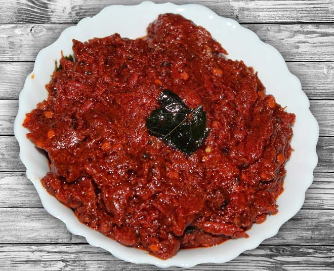 Easy Recipe Tomato Pickle inside 