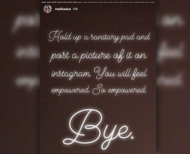 Mallika dua taunting on Akshay kumar's PadMan challenge  instagram