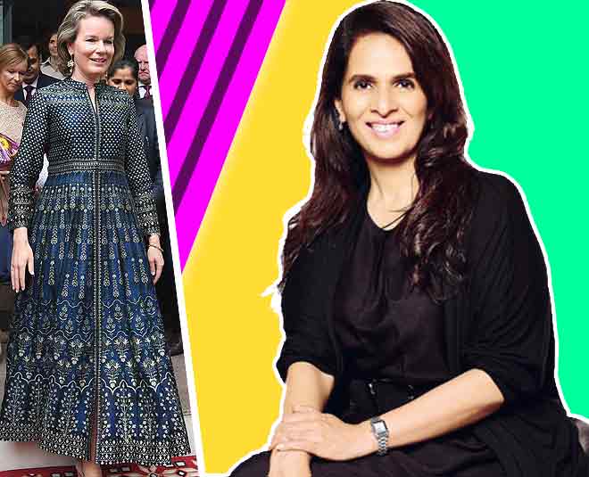 Queen Mathilde in anita dongre india visit