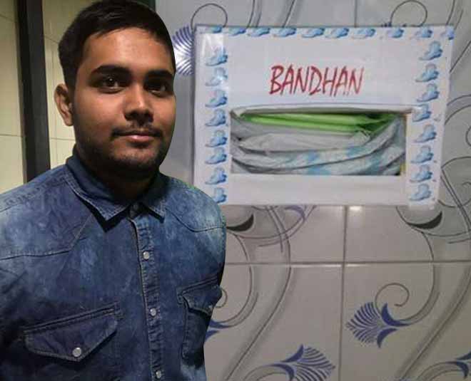 Sobhan mukherjee distributing sanitary napkins in Kolkata toilets  women issues