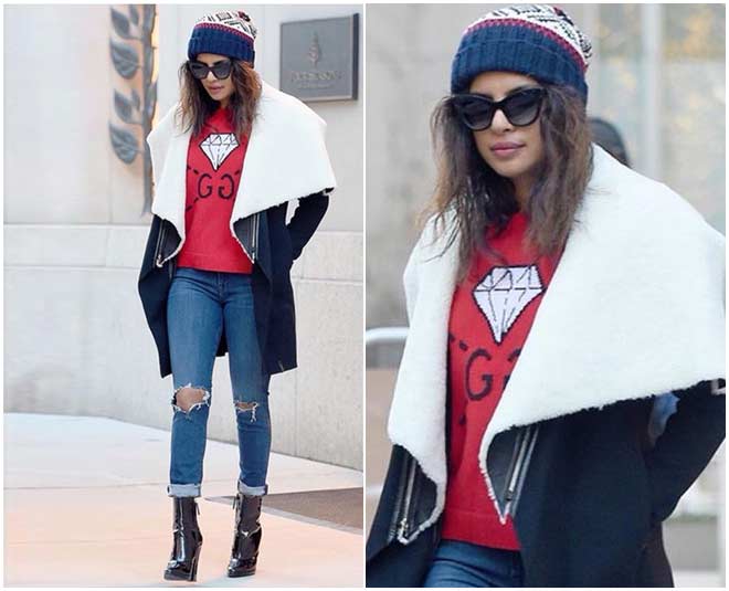 Gucci के स्वेटर में प्रियंका चोपड़ा quantico star priyanka chopra giving us winter fashion goals layering bollywood inside