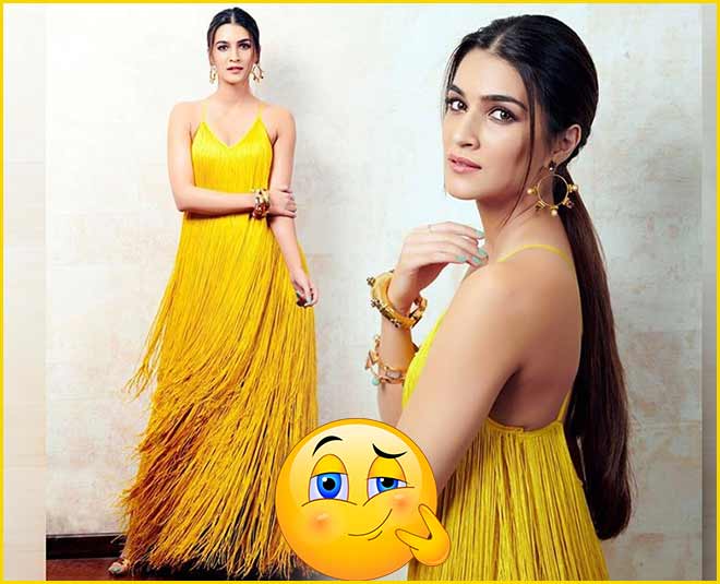 Bollywood fashion kriti sanon yellow dress