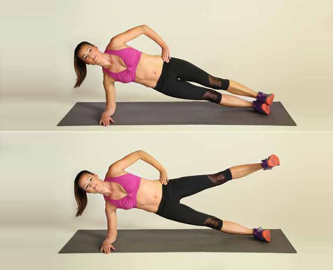 Women exercise workout inside
