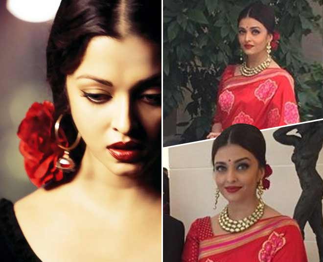 aishwarya rai red rose hairstyle