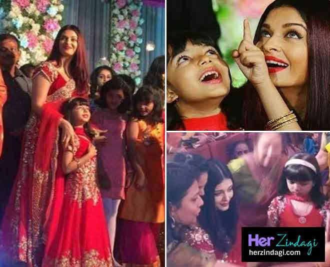 aradhaya aishwarya bachchan same red dress