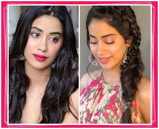 jhanvi kapoor braided hairstyle