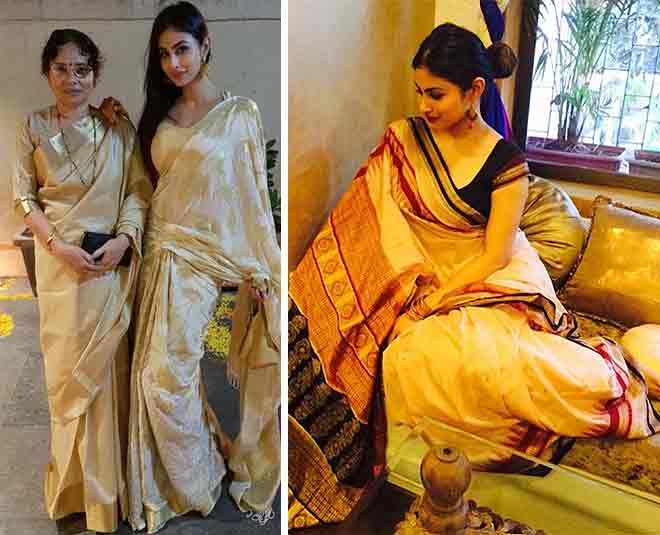 mouni roy mother saree