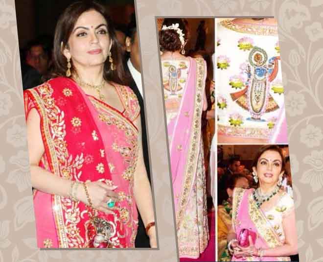 nita ambani expensive saree lehenga blosue